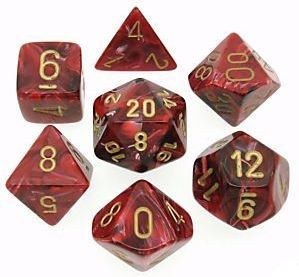 Chessex: Vortex Burgandy/Gold 7-Die Set