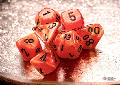 Chessex Vortex Mini 7 Die Set Orange/Black