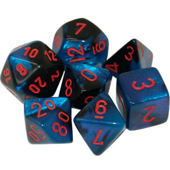 Gemini Mini 7 Die Set Black Starlight Red