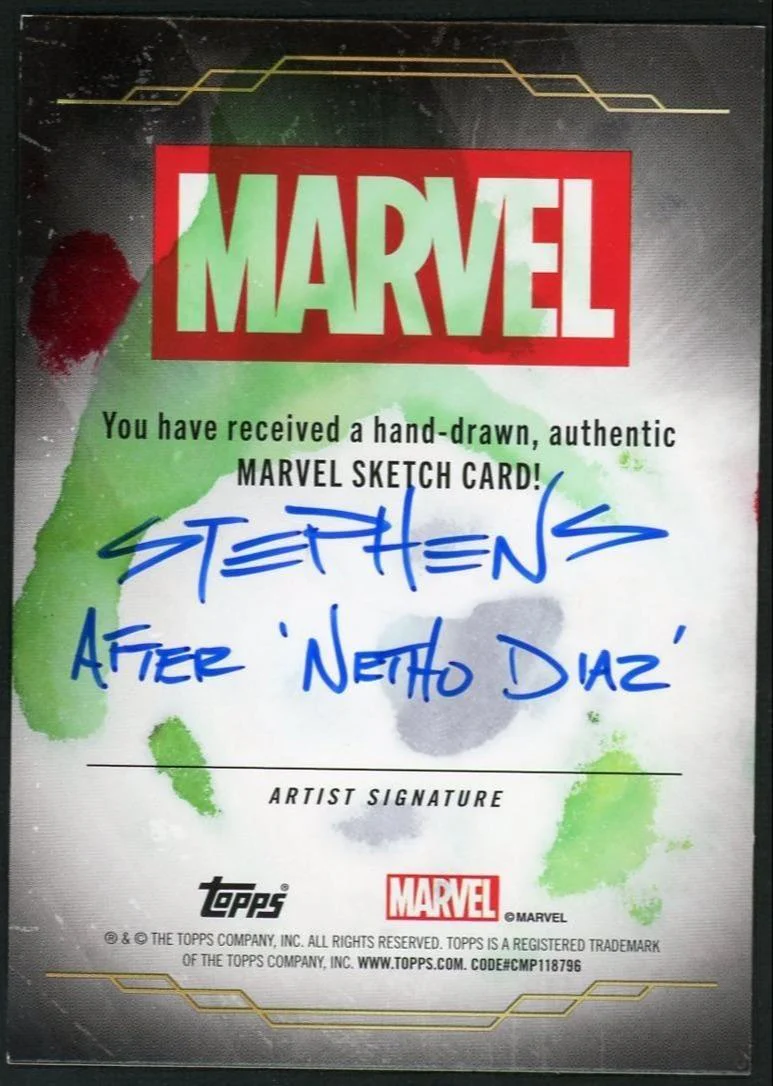 Marvel Topps Chrome Dr. Doom Sketch 1/1 Mike Stephens - Image 2